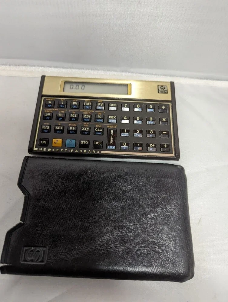 Hewlett Packard HP 12C Scientific Calculator Financial Engineering +Leather Case